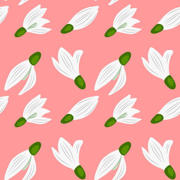 无缝图案与雪花莲花在一个粉红色图片下载