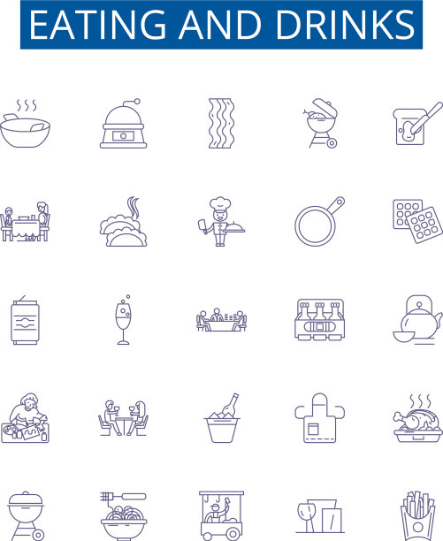餐饮线图标标志集设计图片下载