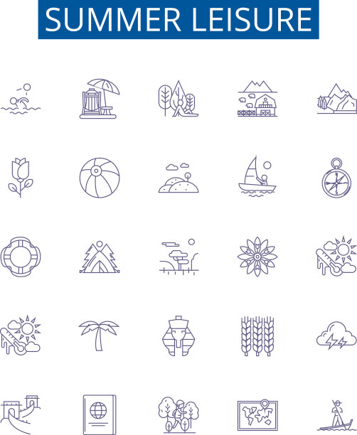 夏季休闲线图标标志集设计图片下载