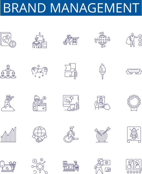 品牌管理线图标标志集设计图片下载