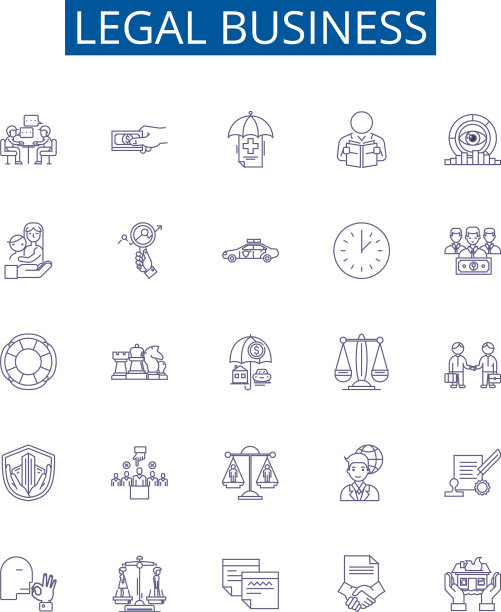 法律业务线图标标志集设计图片下载