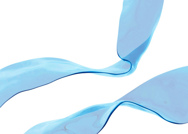 三维玻璃抽象绿松石液体形式的水在孤立的背景。3d渲染图。图片下载