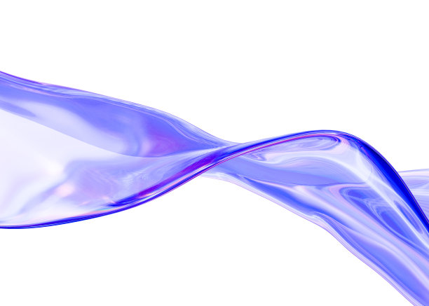 三维玻璃抽象液体形式的水在孤立的背景。3d渲染图。图片下载