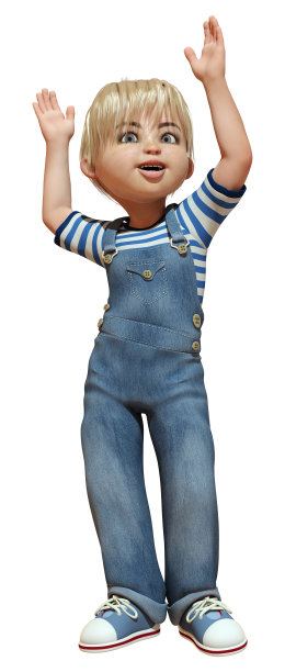 白人男孩的3D渲染图片下载