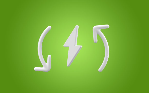 循环节能节电理念，可再生、可持续能源。环境社会概念。三维渲染图片下载