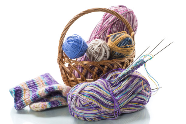 手工编织用彩色线、编织针及其他用品图片下载