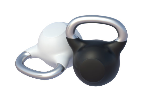 壶铃孤立在白色背景上。三维渲染图片下载