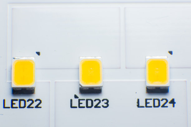 LED灯芯片。LED二极管。LED灯特写。图片下载