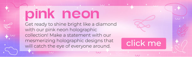 粉彩粉色霓虹全息网格渐变抽象背景与复制空间和手绘卡哇伊Y2K元素-光滑和圆润的线条艺术宽横幅图片下载