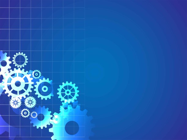 抽象的技术齿轮背景与几何彩色齿轮。图片下载