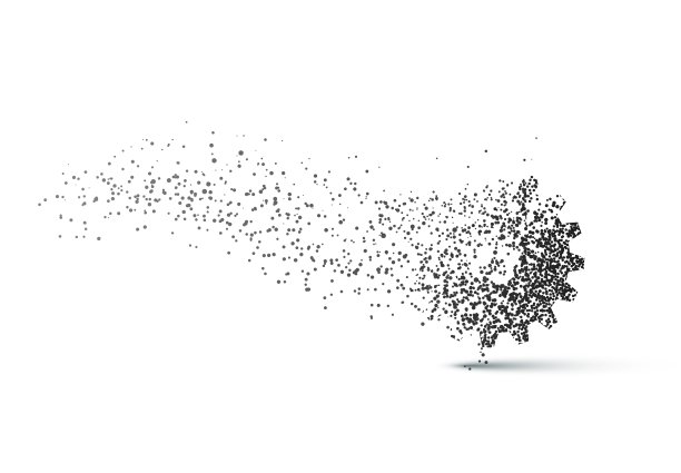 抽象的技术齿轮背景与几何彩色齿轮。图片下载