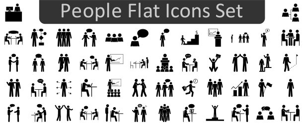 人们平面图标集。Web图标集。网站集合图标矢量图片下载