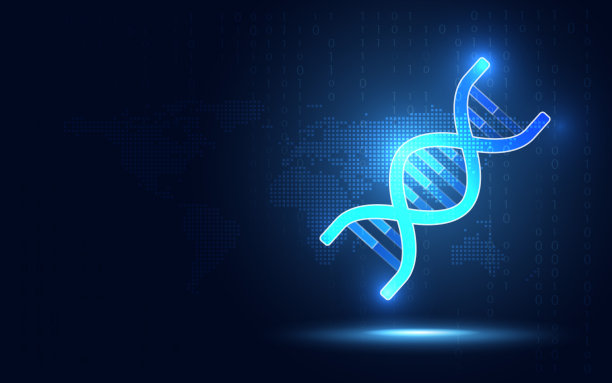 生物技术遗传染色体DNA抽象背景。科学与克隆概念。新的未来系统技术标志和符号。矢量插图。图片下载