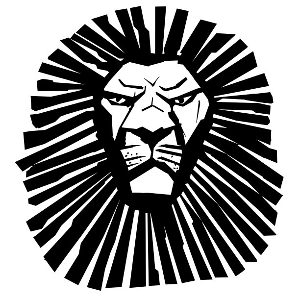 风格化的狮头孤立在白色背景上。图片下载