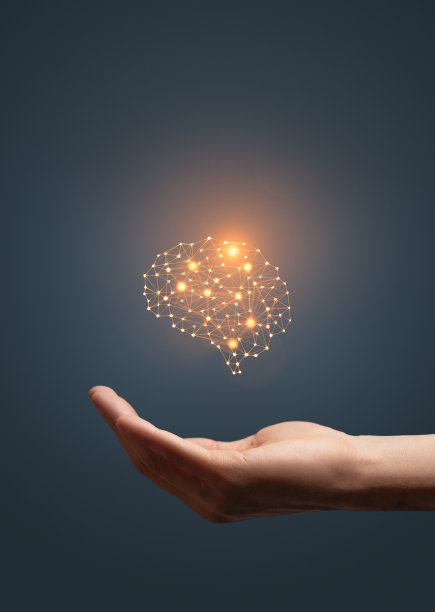 人工智能大脑符号和手图片下载