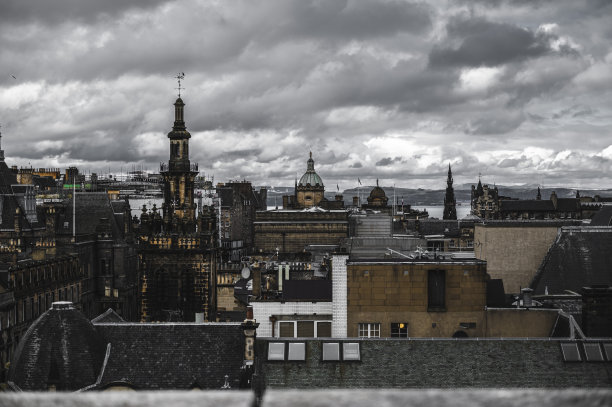 苏格兰爱丁堡鸟瞰图图片下载