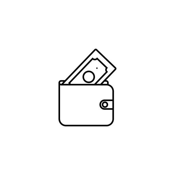 钱线图标，现金标志矢量图片下载