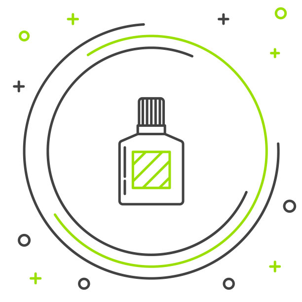 黑色和绿色线条的须后水图标隔离在白色背景。科隆喷雾图标。男士香水瓶。色彩缤纷的轮廓概念。矢量图图片下载