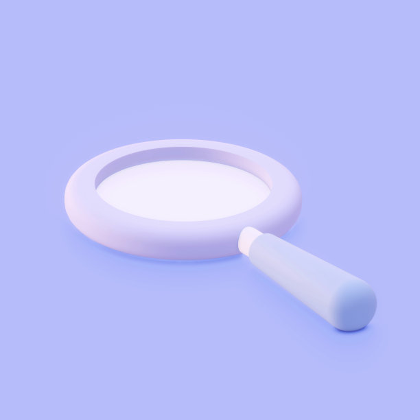 3D放大镜与镜头在紫色的背景。研究和教育理念。放大和分析。渲染图片下载