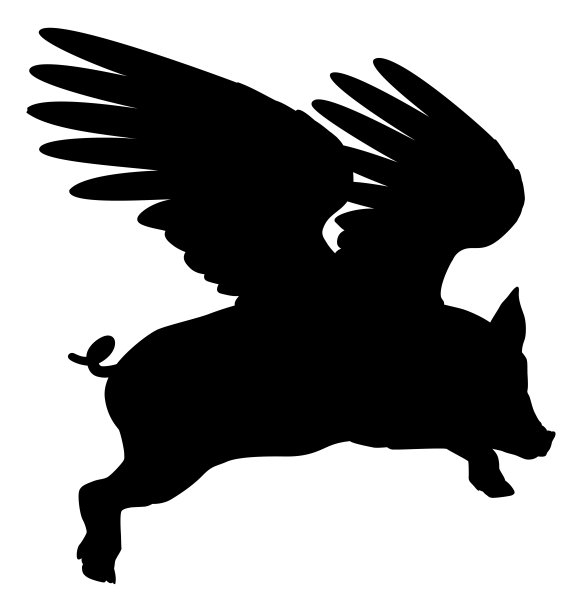 会飞的猪翅膀剪影说猪会飞图片下载