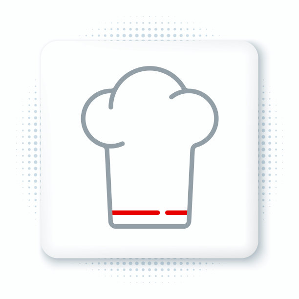 线厨师帽子图标孤立的白色背景。烹饪的象征。厨师的帽子。色彩缤纷的轮廓概念。向量图片下载