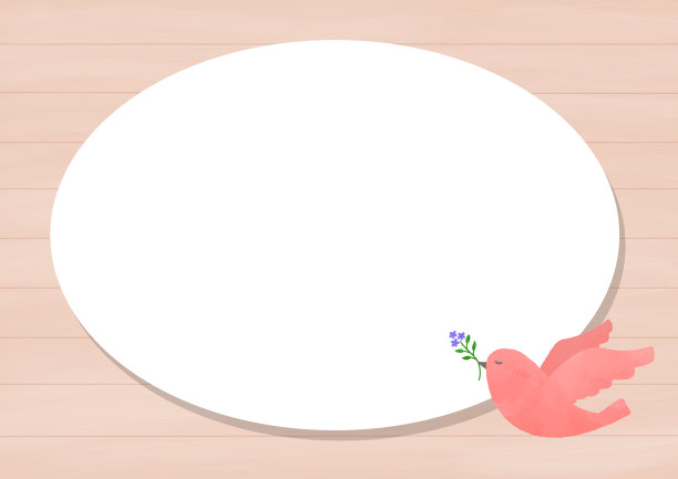 鸟花树框架背景材料图片下载