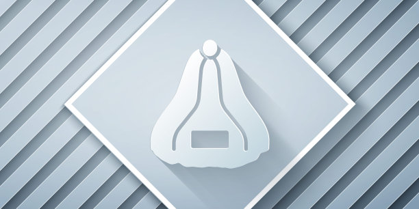 剪纸桑拿帽图标孤立的灰色背景。纸艺风格。向量图片下载