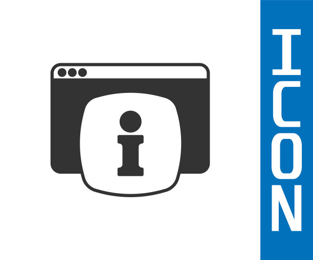 灰色电脑显示器与文本常见问题解答信息图标隔离在白色背景。常见问题。向量图片下载