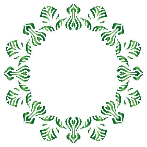 曼陀罗圆形花叶框架图片下载