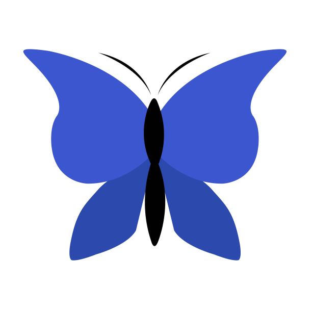 蓝色蝴蝶矢量插图装饰野生动物和昆虫的世界。图片下载