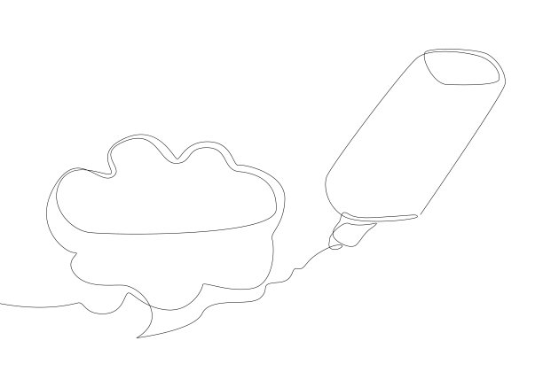 用毡尖笔画出一条连续的语音气泡线。细线插图矢量概念。轮廓画创意。图片下载