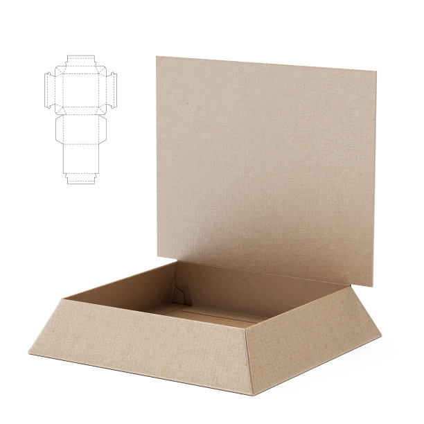 零售展示盒与蓝图图纸图片下载