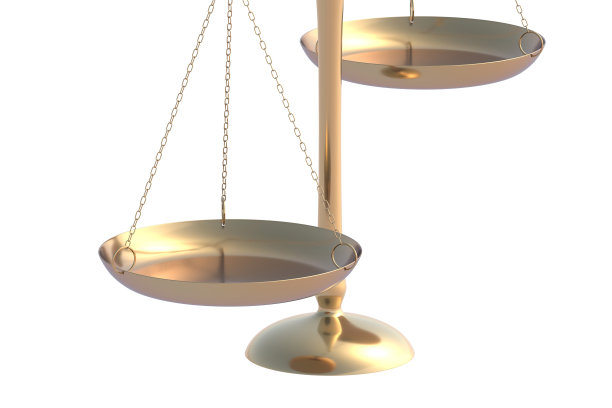 正义尺度孤立在白色背景上。三维渲染图片下载