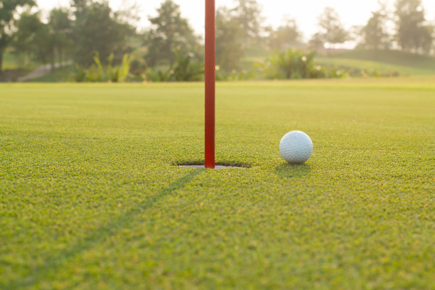 高尔夫球在球场上图片下载