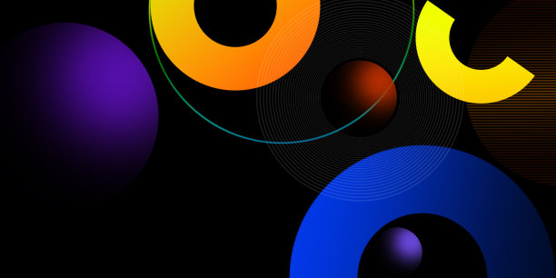 抽象的彩色几何构图，五彩缤纷的圆形背景图片下载