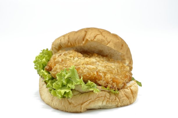 便宜的炸鸡汉堡包20泰铢。图片下载