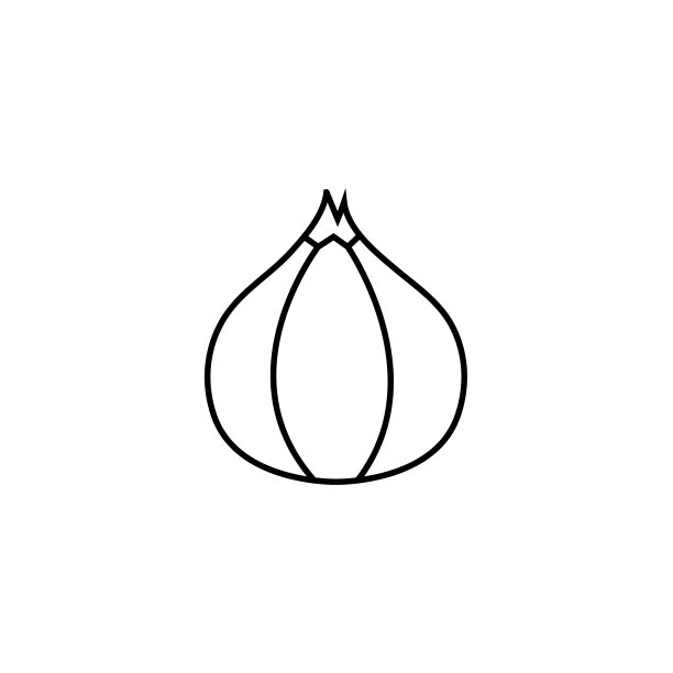 洋葱线图标，蔬菜标志矢量图片下载