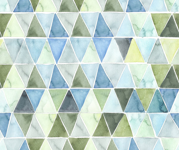 手绘水彩多色三角形全面无缝打印图案图片下载