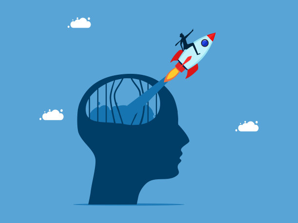 自由和商业领导力。男子用火箭从脑监狱逃脱图片下载