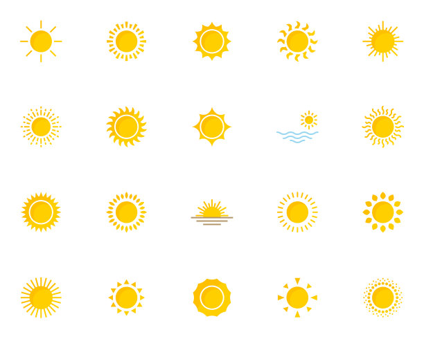 夏日炎热太阳图标图片下载