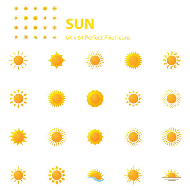 夏日炎热太阳图标图片下载