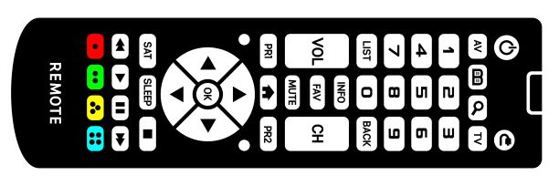 电视遥控器图标。简单的一套电视遥控器在白色背景上可编辑的矢量图标图片下载