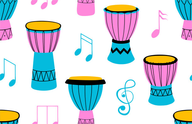 敲击无缝图案。矢量图图片下载