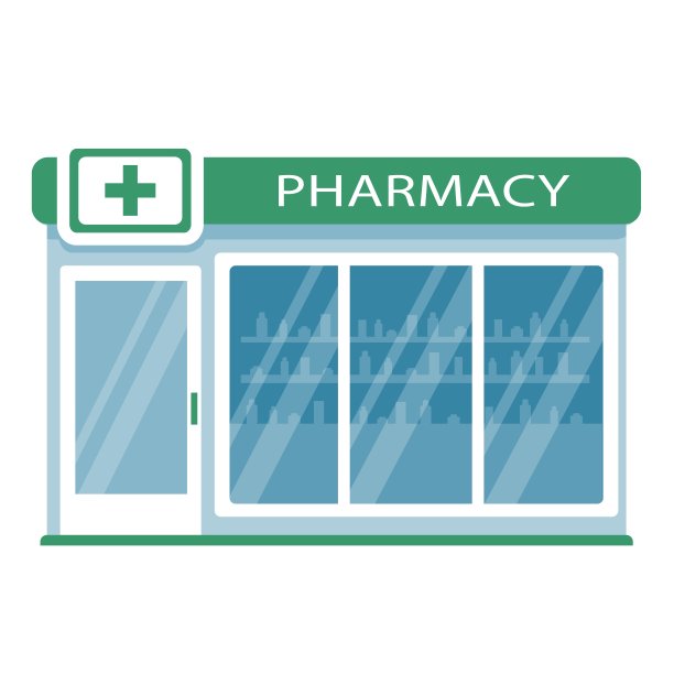 药房的图标。矢量插图在平面风格。图片下载