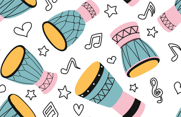 敲击无缝图案。矢量图图片下载