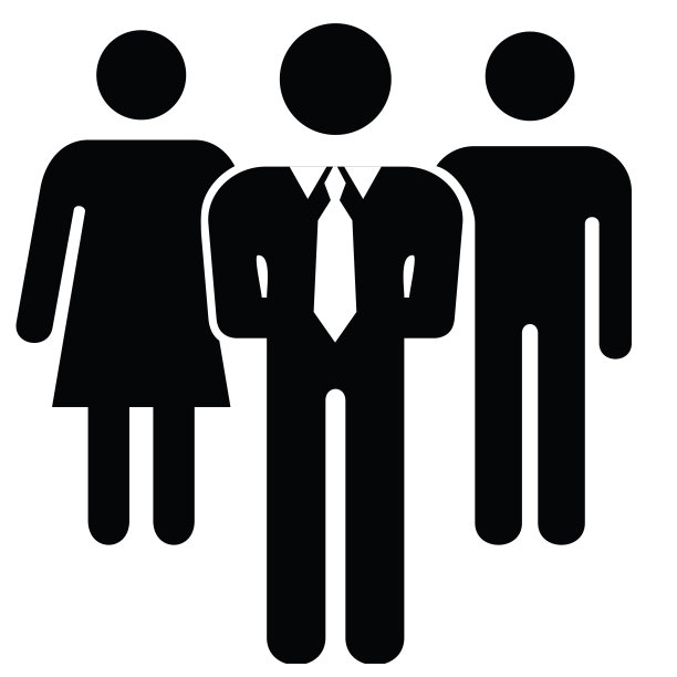 经理和工人图标。人物和职业象形图，平面设计向量。图片下载