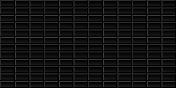 黑色地铁瓷砖无缝背景。地铁砖水平模式的厨房，浴室或室外建筑矢量插图。光滑的建筑内部设计瓷砖材料图片下载
