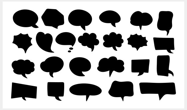 涂鸦聊天剪贴画。手绘语音符号。模板矢量股票插图。每股收益10图片下载