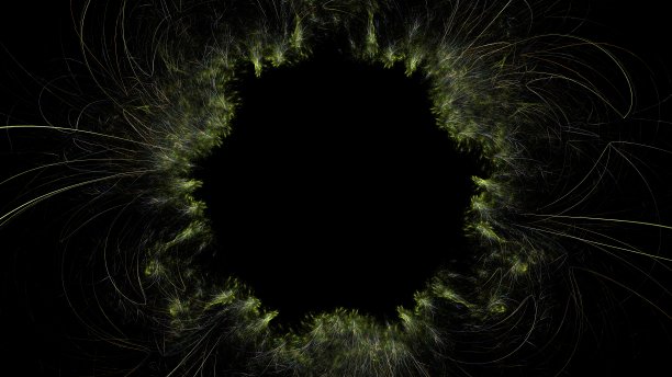 夜光现代抽象背景，分形世界。用于设计的数字空间。圆形和线条。三维渲染图片下载