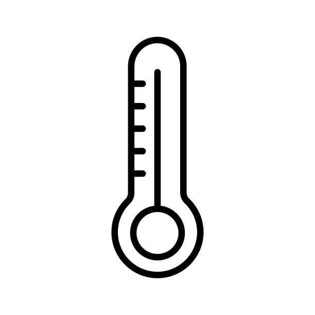桑拿温度计轮廓矢量图标（白色背景）。用于网页、移动和UI设计的桑拿温度计线条图标。图片下载